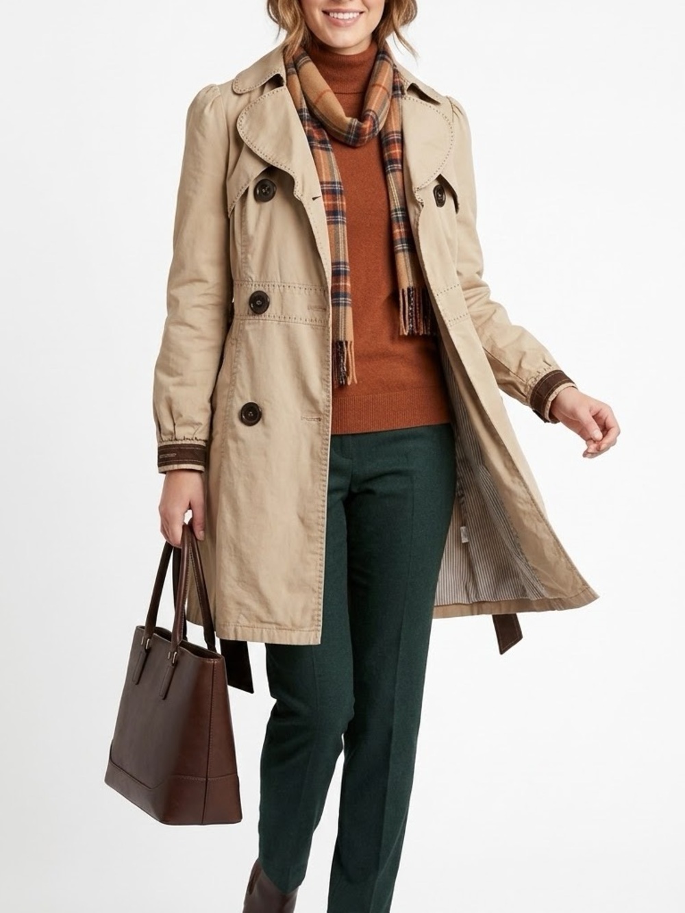 Papaya Women's Beige Trench Coat